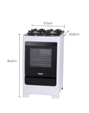 Fogão 4 Bocas Branco Supreme Glass Bivolt